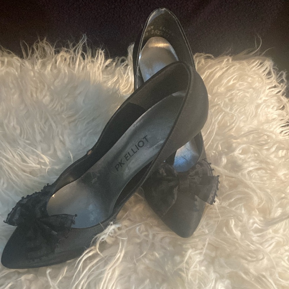 Pre-Owned Vintage Women’s PK Elliot Black Ballet Satin Dress Shoes 7 1/2 M